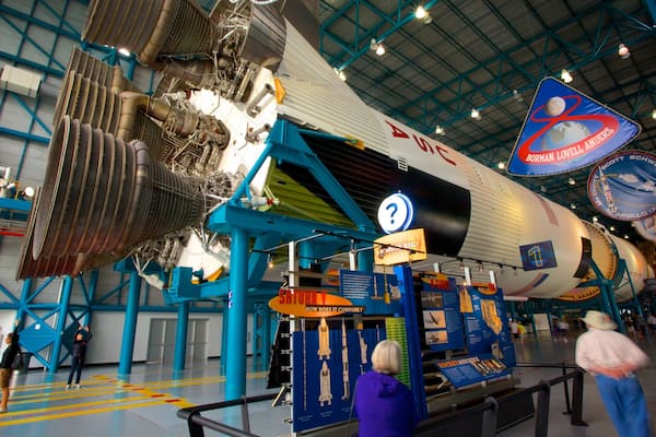 Kennedy Space Center showing interior views and heritage elements as well as a small group of people
