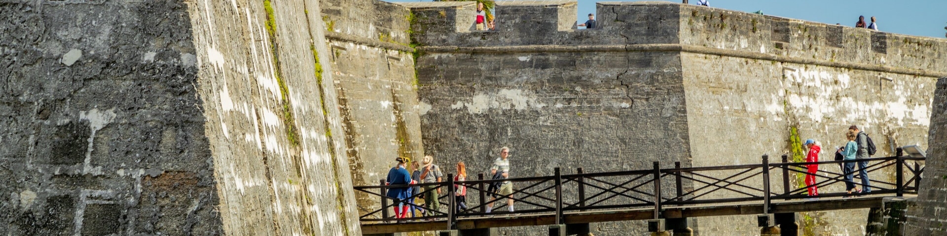 Castillo de San Marcos showing a bridge, heritage architecture and heritage elements