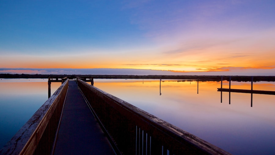 St. Augustine Lighthouse & Maritime Museum showing general coastal views and a sunset