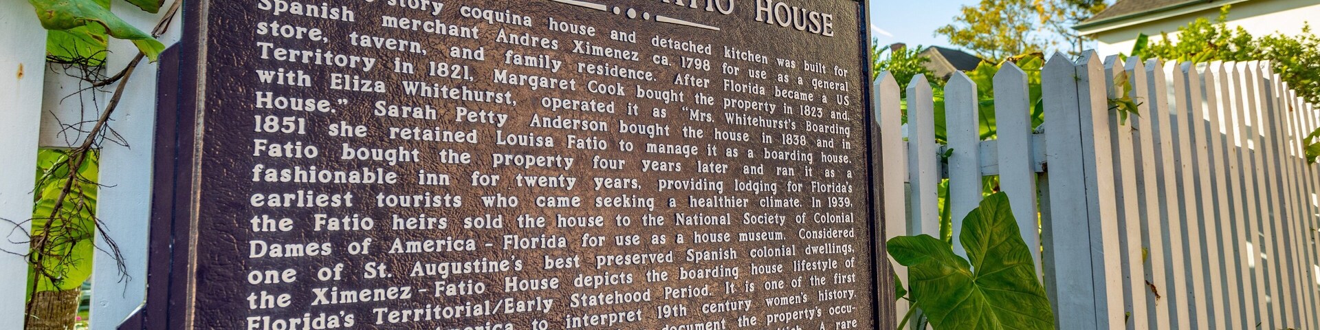 Ximenez-Fatio House Museum featuring heritage elements and signage