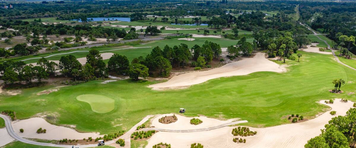 Aerial view of Sandridge Golf Club in Vero Beach, Florida, United States.