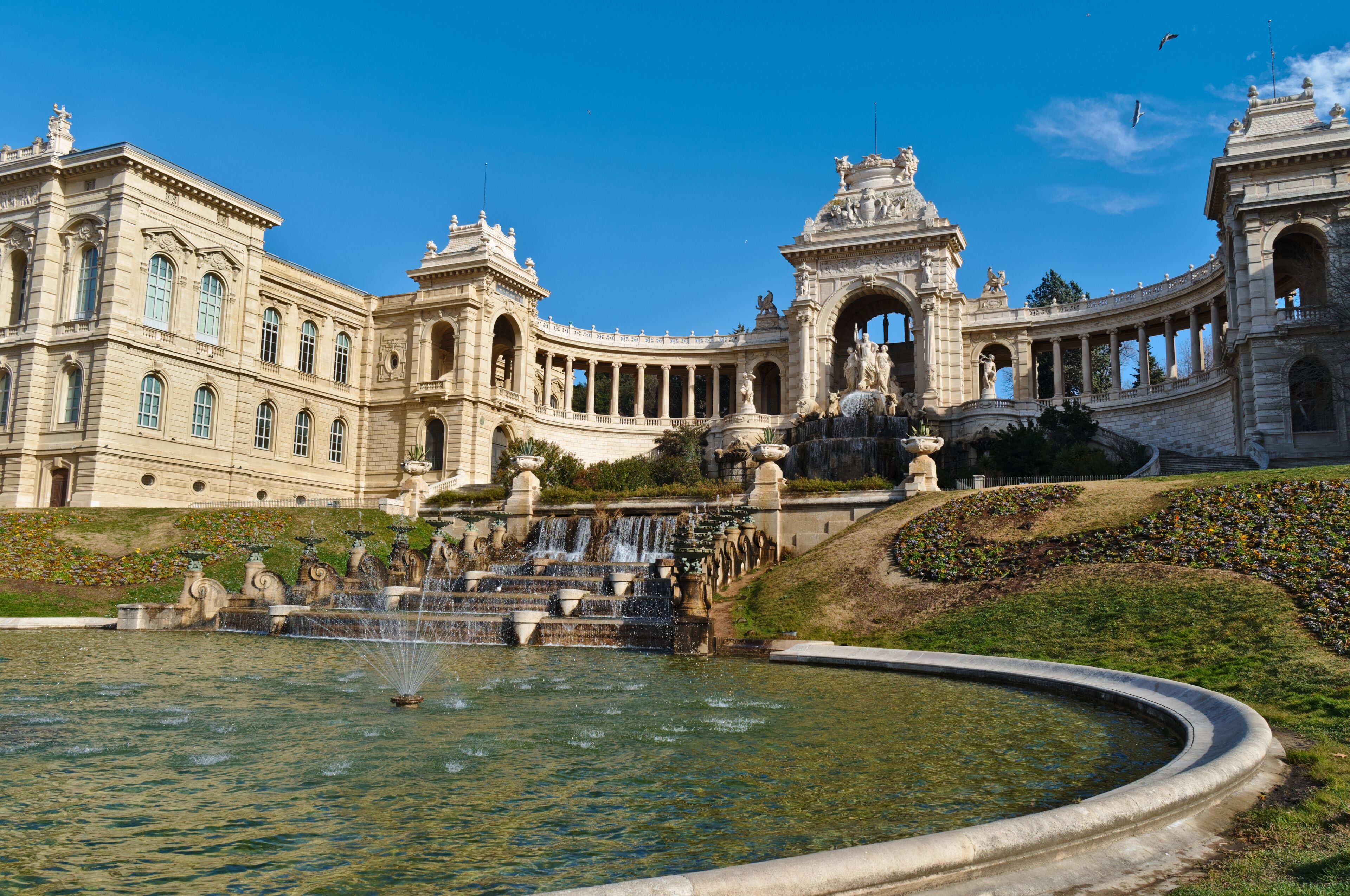 Palais Longchamp during a sunny day in Marseille, France