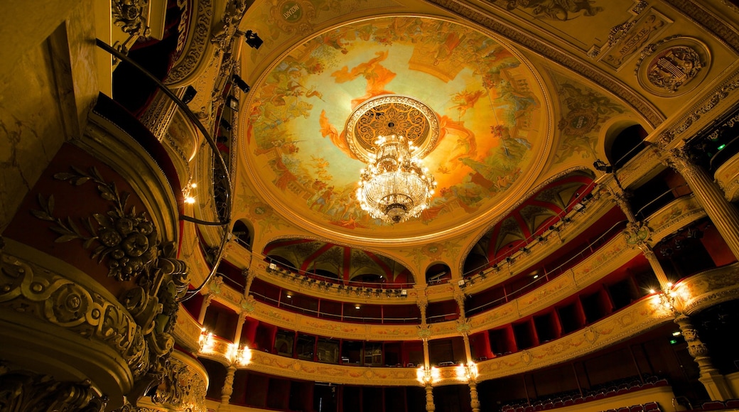 Opera toont historische architectuur, interieur en theaters