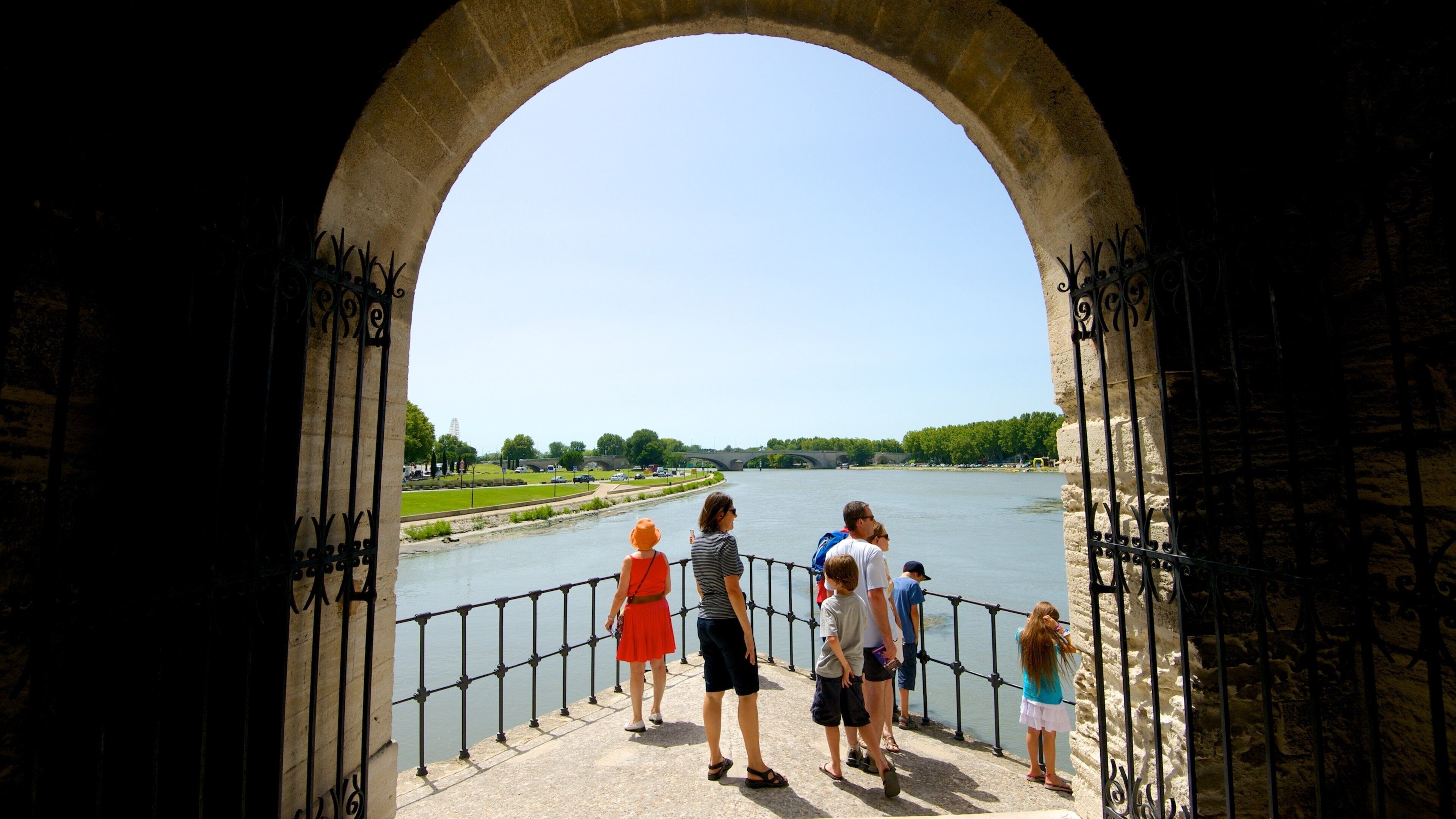 Pont Saint-Bénezet qui includes rivière ou ruisseau, patrimoine architectural et vues