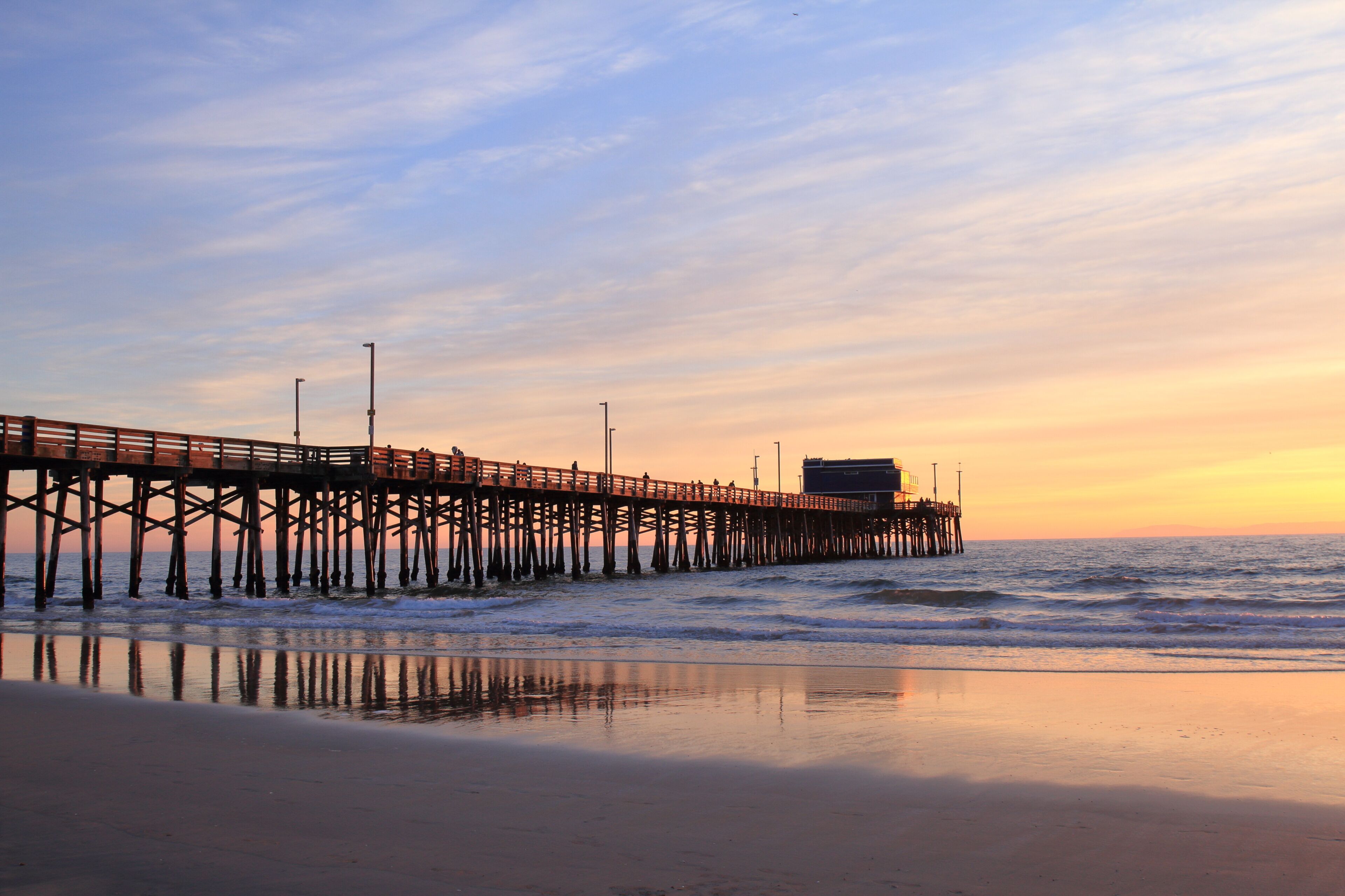 Newport Beach Pier at the sunset - USA