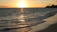 Waimanalo Beach ofreciendo una playa, vista panorámica y un atardecer