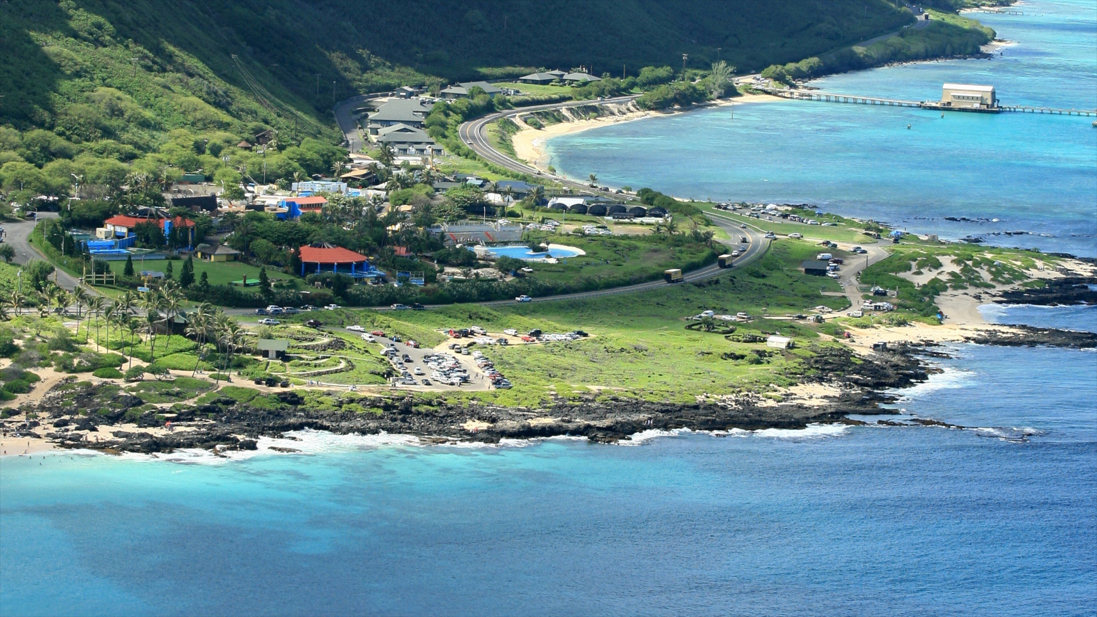 Makapuu Beach Park showing a garden, general coastal views and landscape views