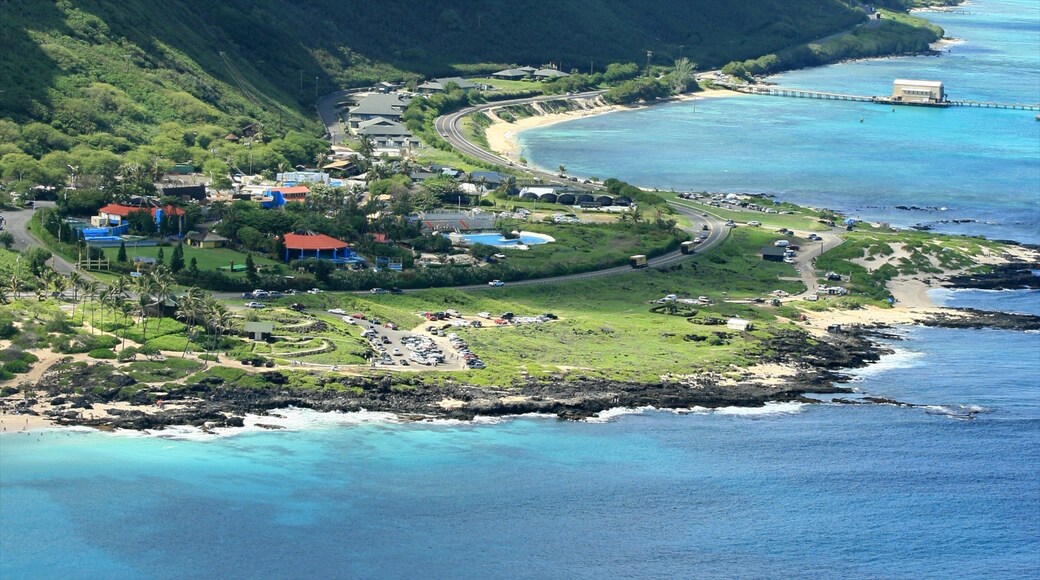 Makapuu Beach Park showing a garden, general coastal views and landscape views