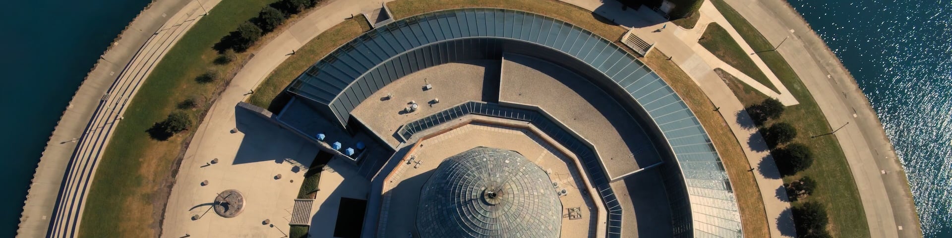 Adler Planetarium Birds Eye View in Summer
