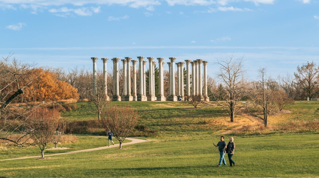 U.S. National Arboretum featuring a garden, heritage elements and a monument