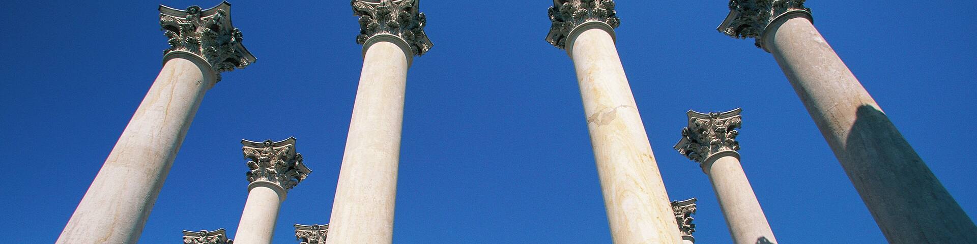 View of Corinthian columns in National Arboretum