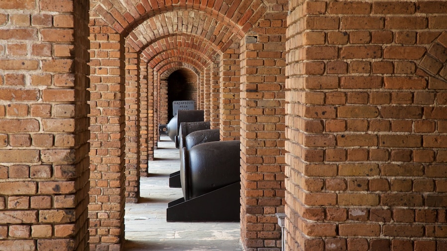 Fort Zachary Taylor Historic State Park showing military items, heritage elements and interior views