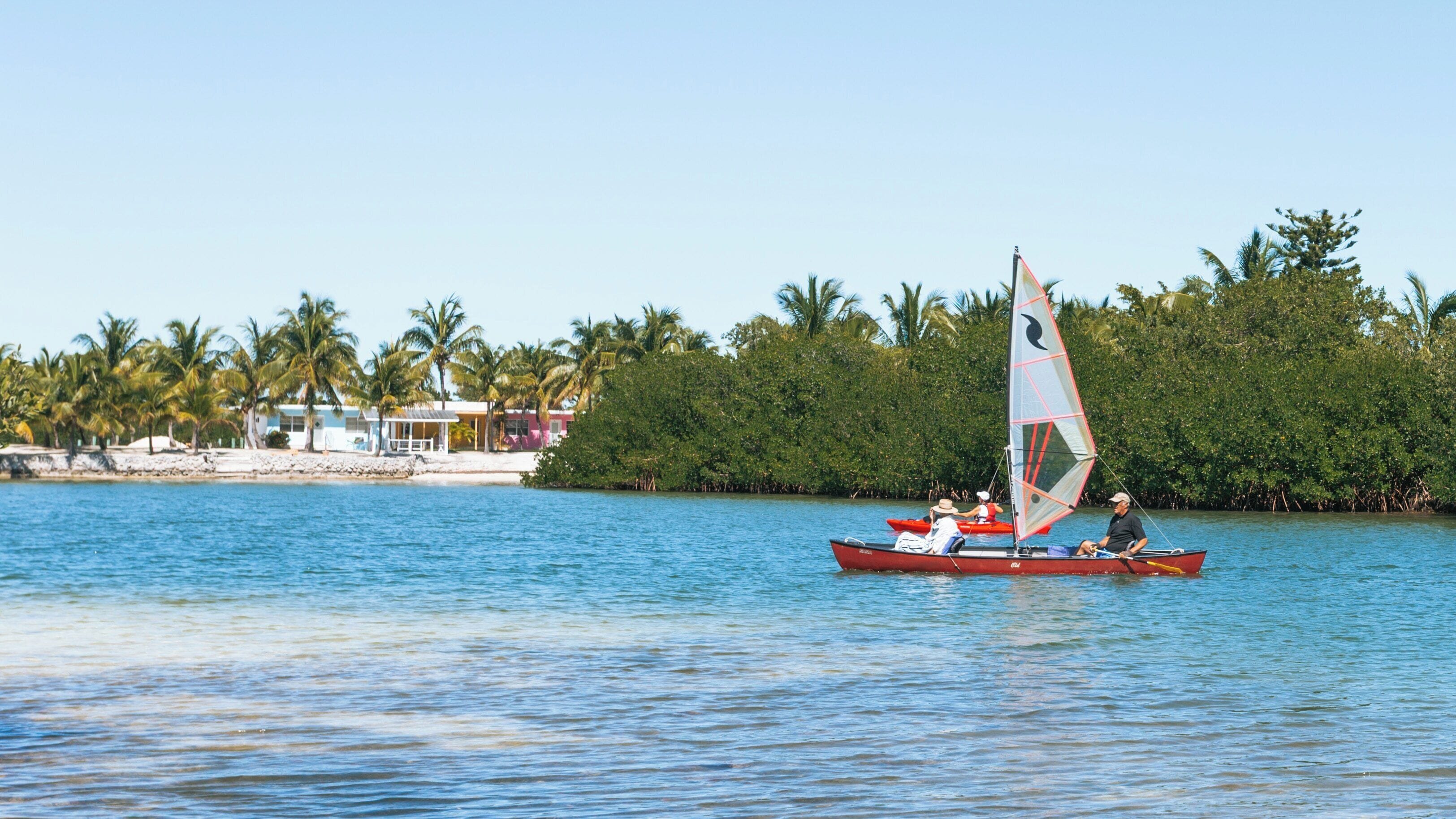 Exploring Curry Hammock State Park in Florida with sailing activities on a clear sunny day