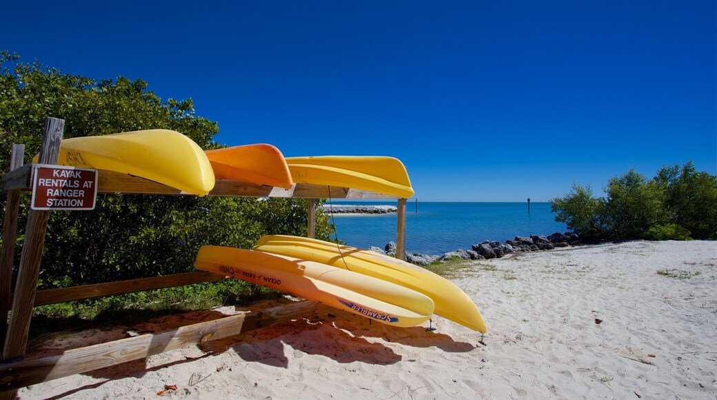 Curry Hammock State Park showing a bay or harbor, kayaking or canoeing and a beach