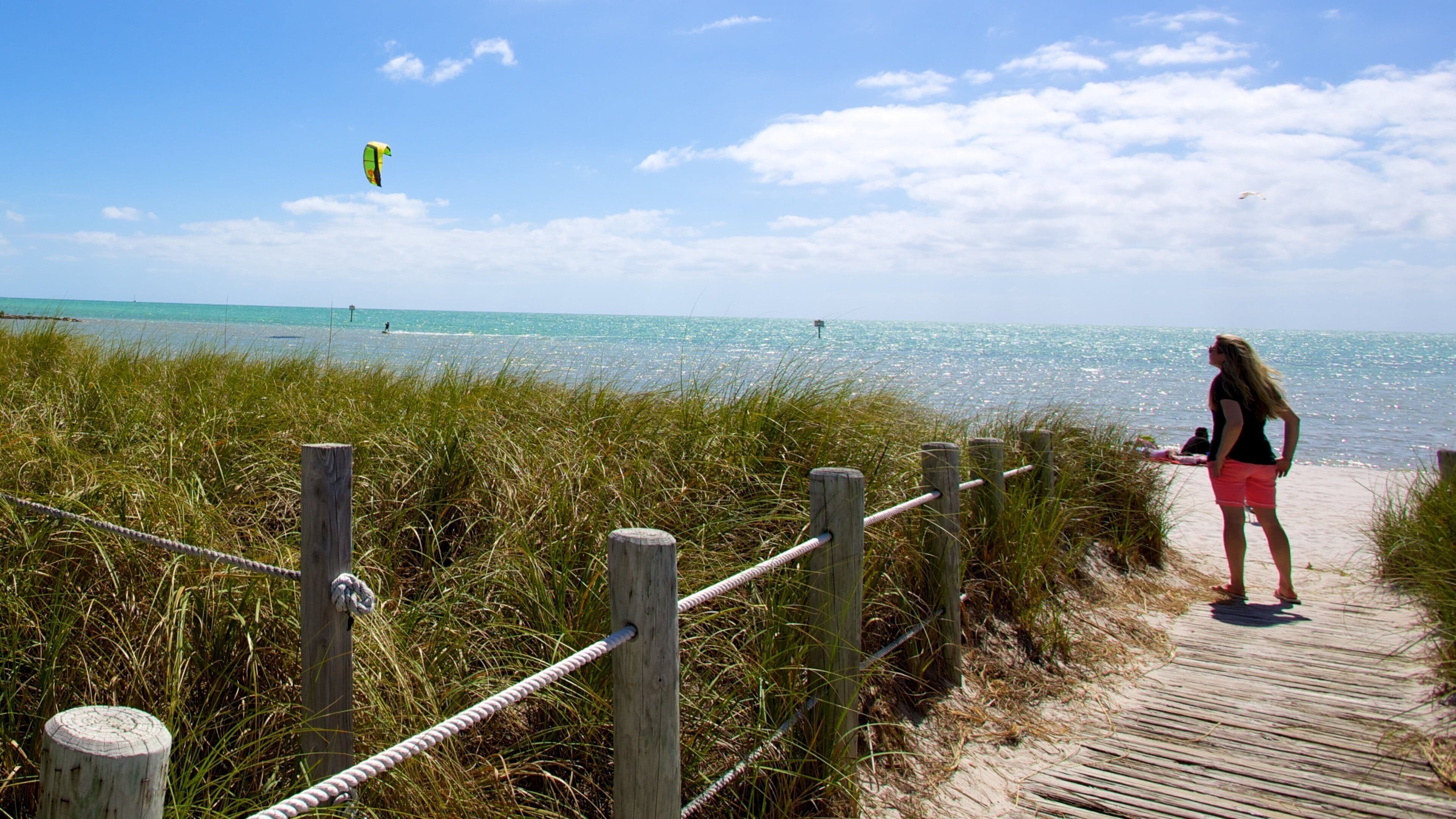 ชายหาด Smathers ซึ่งรวมถึง สะพาน และ ชายหาด ตลอดจน ผู้หญิง