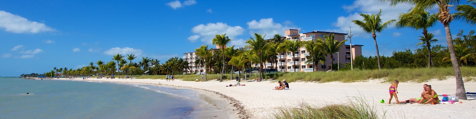 Smathers Beach ofreciendo un hotel de lujo o resort, escenas tropicales y una playa