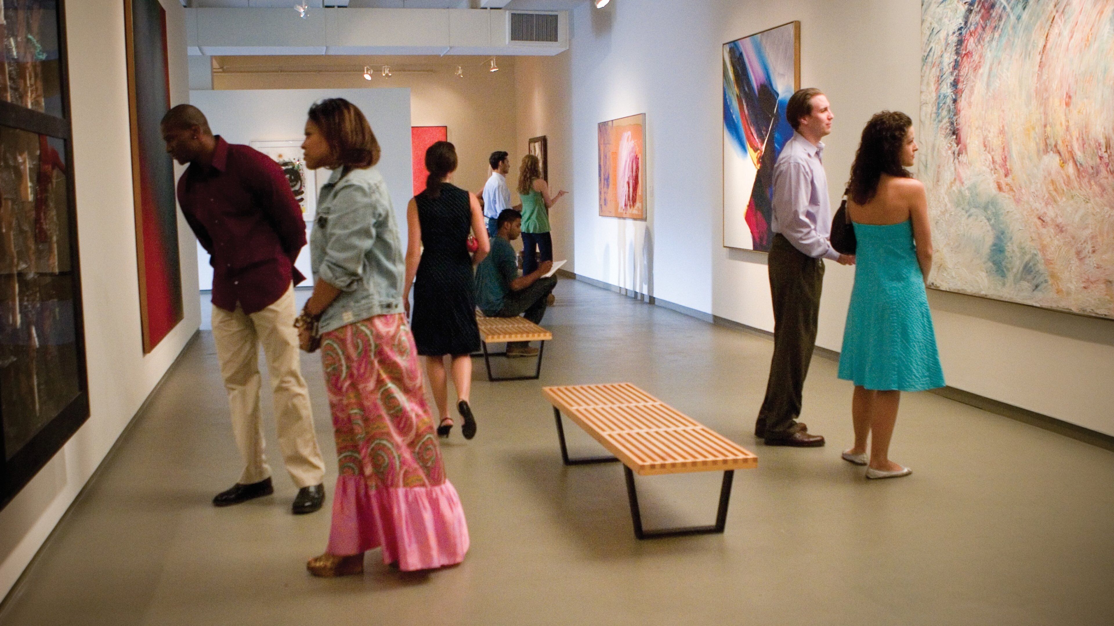 Jacksonville Museum of Modern Art which includes art as well as a small group of people