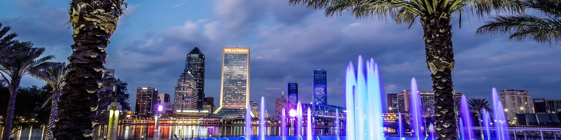 Friendship Park que inclui um jardim, uma fonte e uma cidade