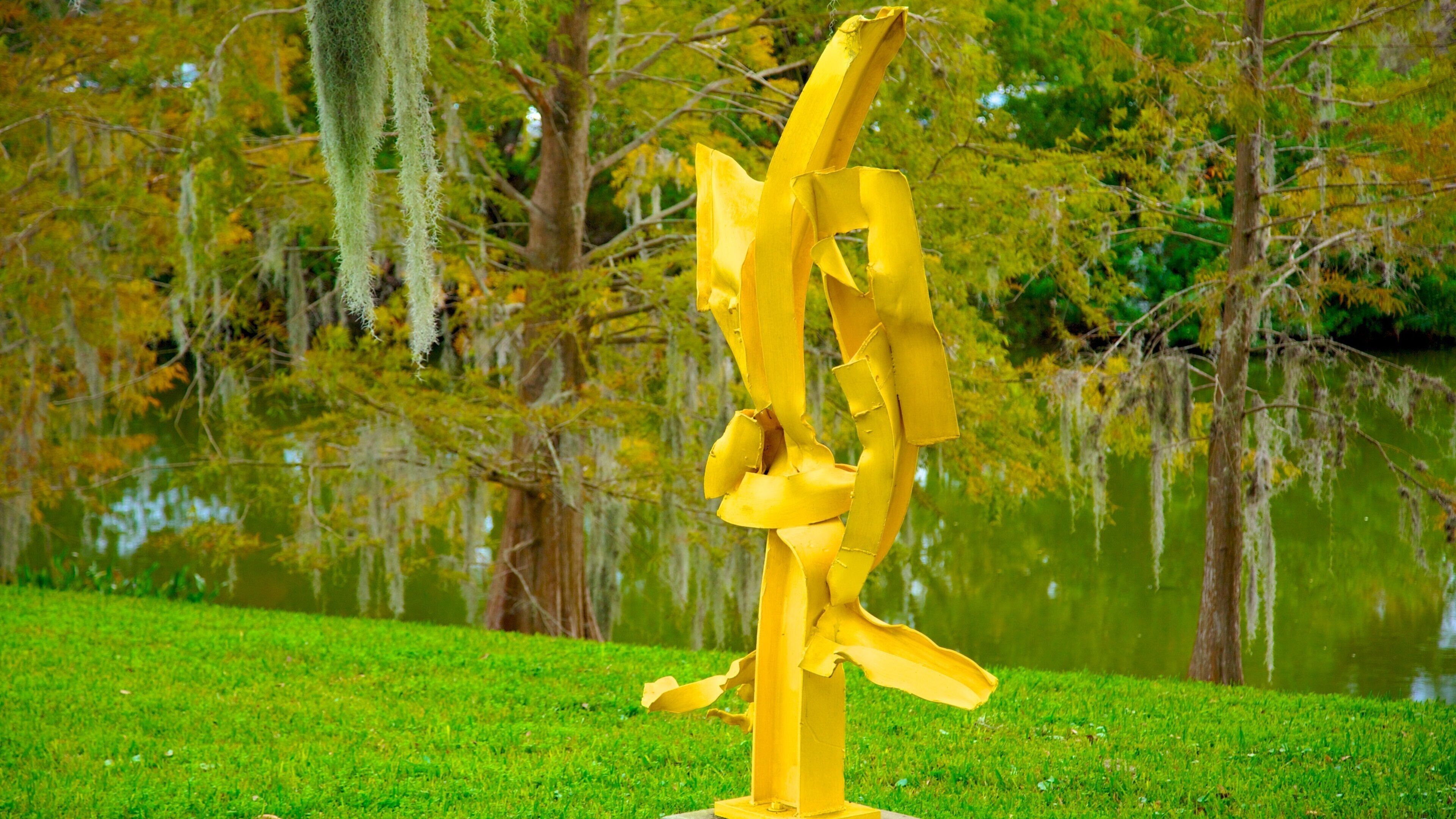 Loch Haven Park som omfatter en park, en dam og udendørs kunst