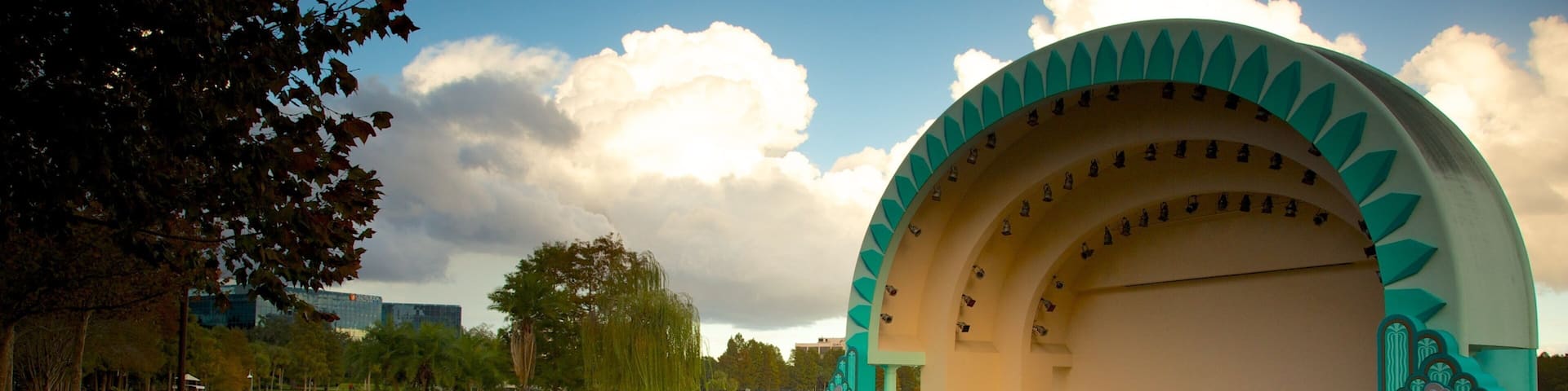 Lake Eola Park featuring a park and theater scenes