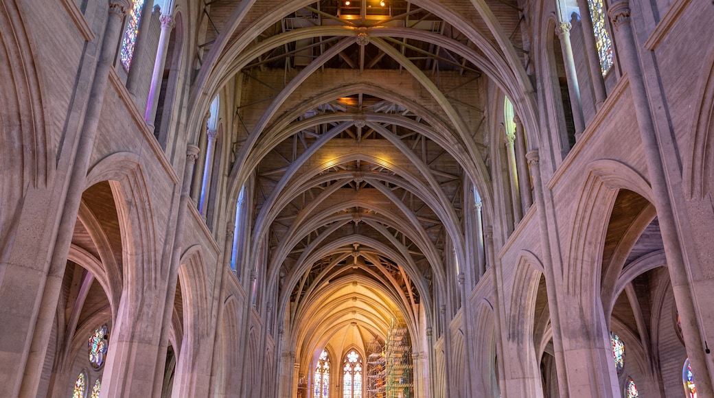 Grace Cathedral featuring a church or cathedral, interior views and heritage elements