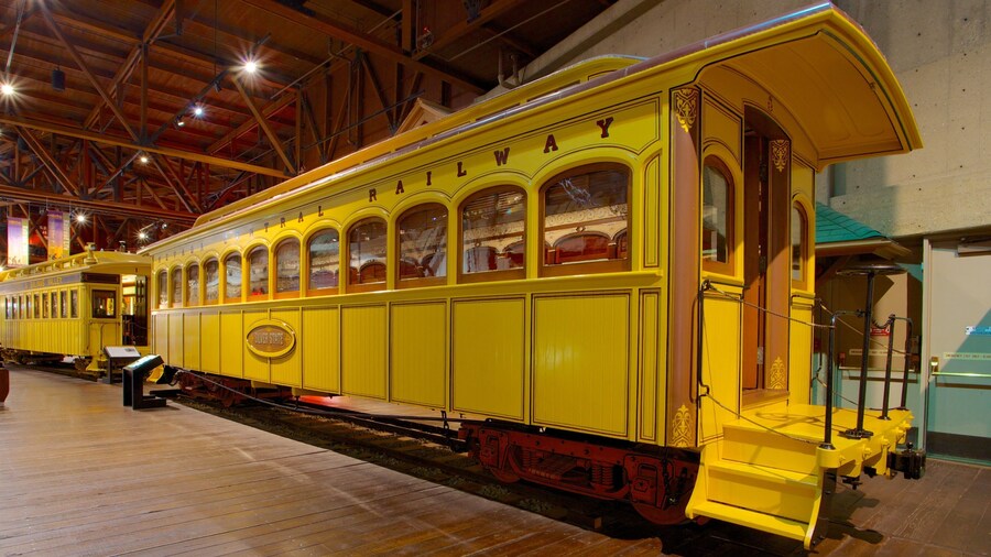 California State Railroad Museum featuring railway items and interior views