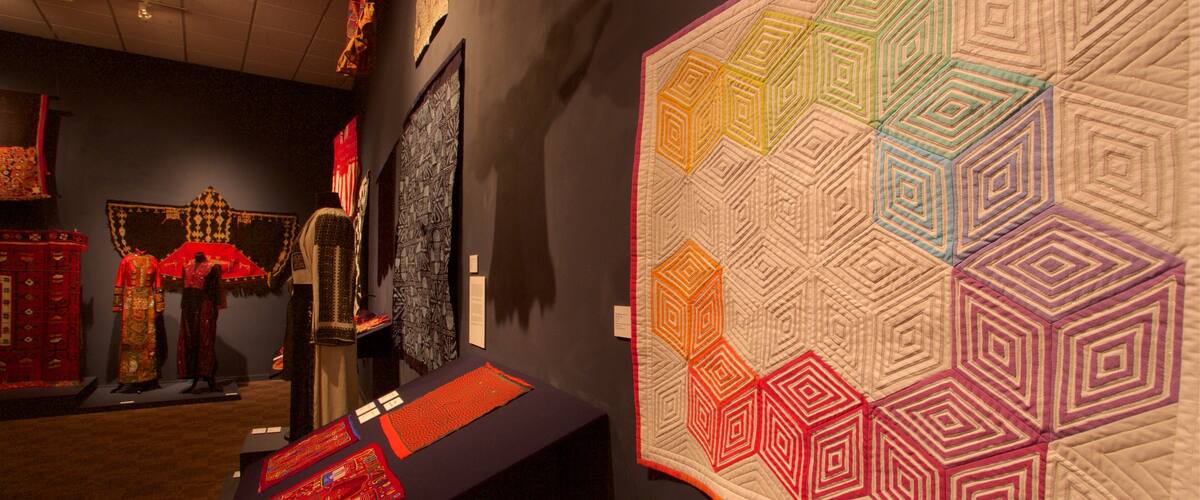 San Jose Museum of Quilts and Textiles showing interior views and heritage elements