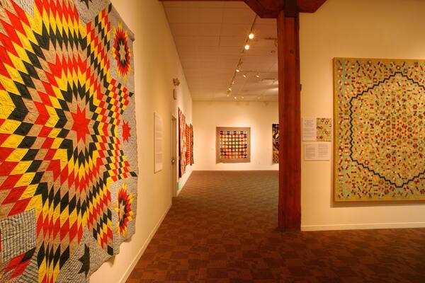 San Jose Museum of Quilts and Textiles which includes interior views and art