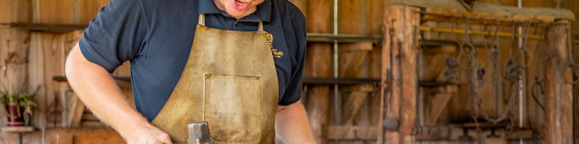Ponce de Leon\'s Fountain of Youth Archaeological Park which includes interior views and industrial elements as well as an individual male