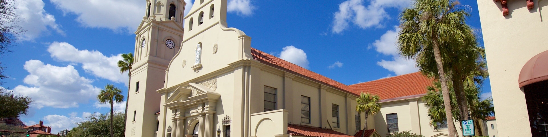 Cathedral Basilica of St. Augustine featuring heritage elements and a church or cathedral