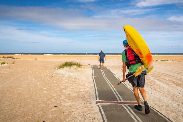 Anastasia State Park which includes a beach as well as an individual male