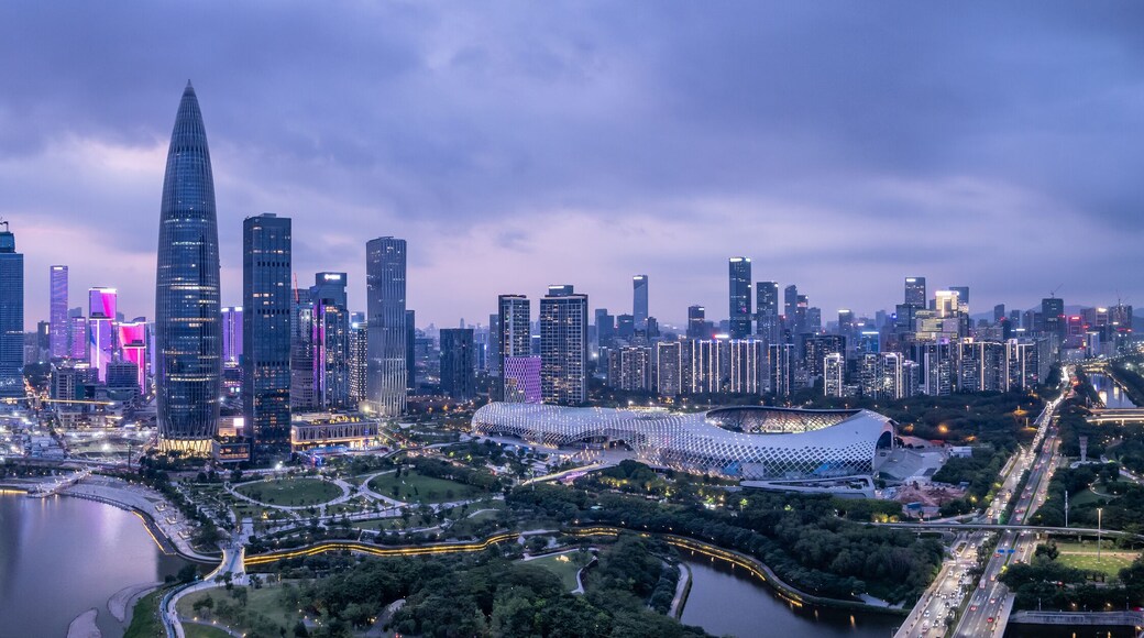 Skyline of Houhai CBD in Nanshan District, Shenzhen, China