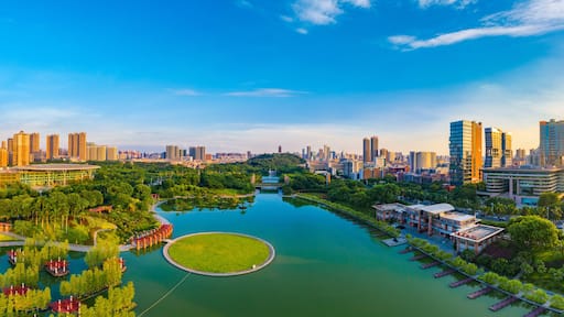 Urban Environment of Qiandeng Lake Park, Foshan City, Guangdong Province, China