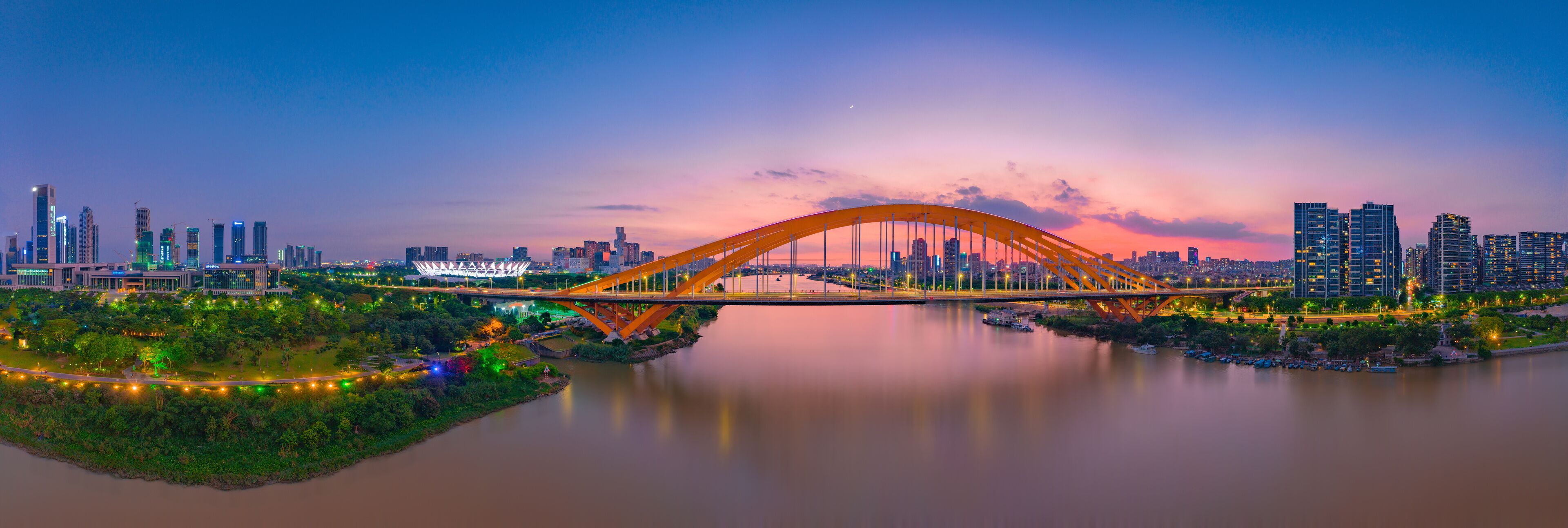 Aerial scenery of Dongping new town, Foshan City, Guangdong Province, China