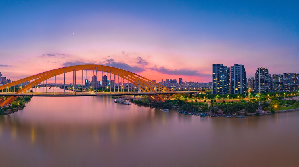 Aerial scenery of Dongping new town, Foshan City, Guangdong Province, China