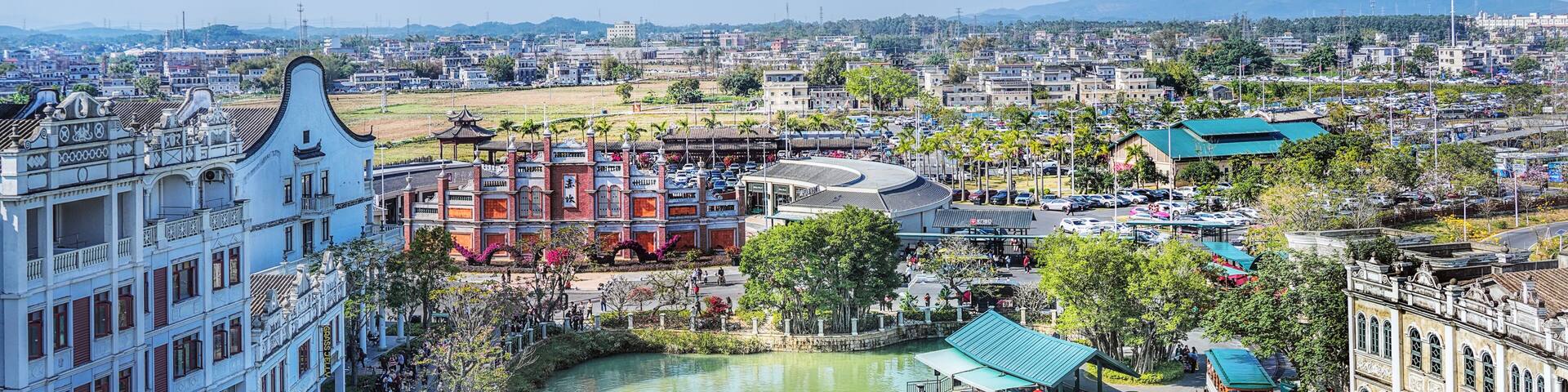 Jiangmen city, Kaiping, Guangdong, China. Chikan Ancient Town was built in 1649, designated as a National Historic and Cultural town, example of the quaint architectural style and folk customs.