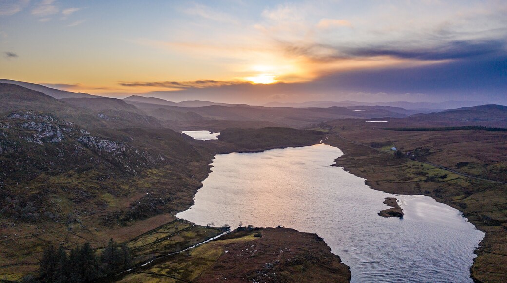 Aerial view of Lough EA between Ballybofey and Glenties in Donegal - Ireland