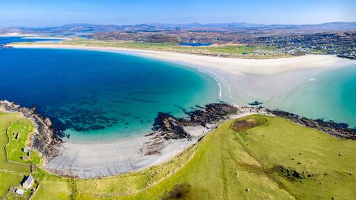 Aerial view of Portnoo in County Donegal, Ireland.