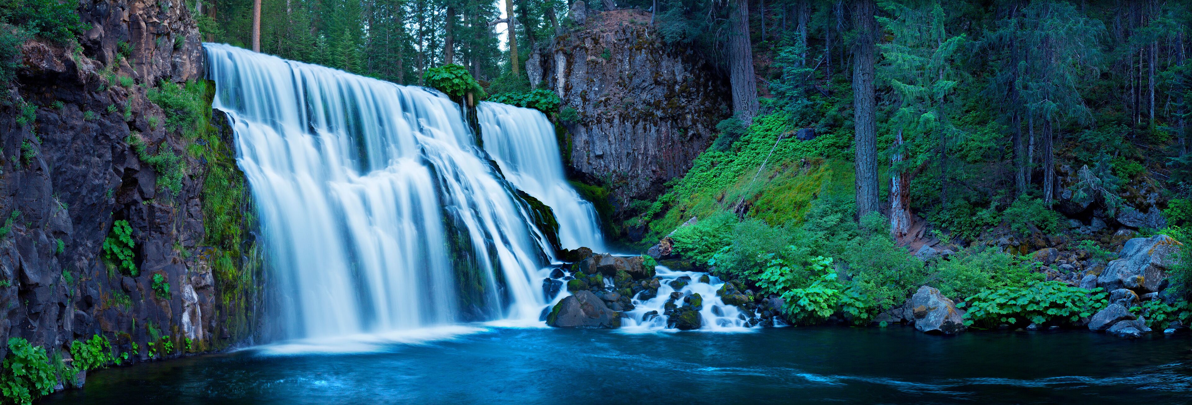 Middle McCloud Falls along the McCloud River located in northern California.