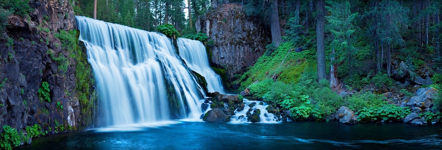 Middle McCloud Falls along the McCloud River located in northern California.