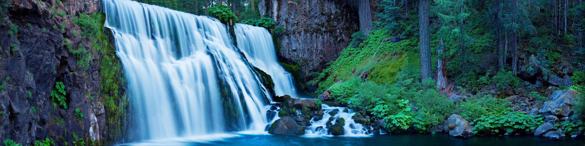 Middle McCloud Falls along the McCloud River located in northern California.