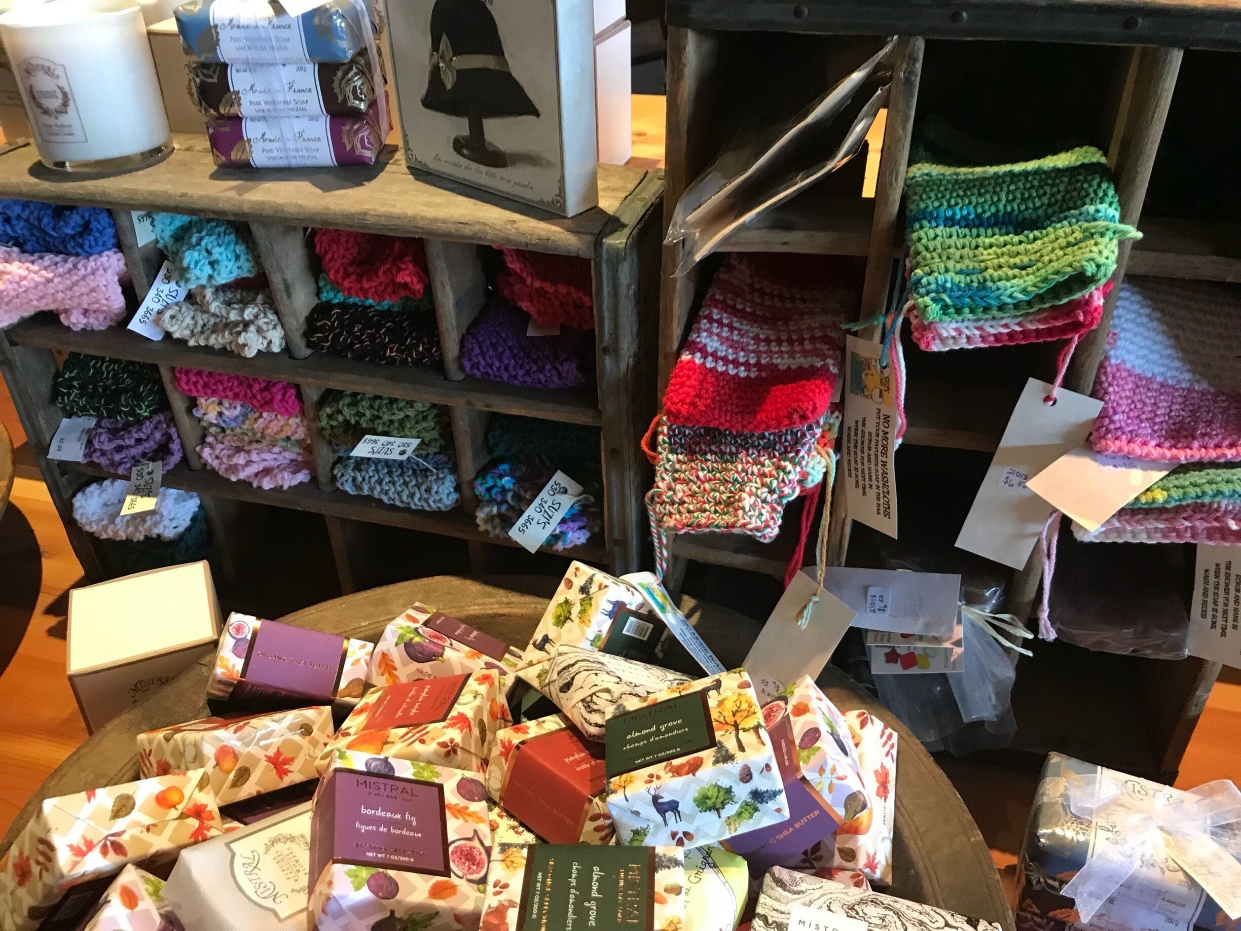 Lots of locally made products including little hand crocheted bags that were only $6 each #Red