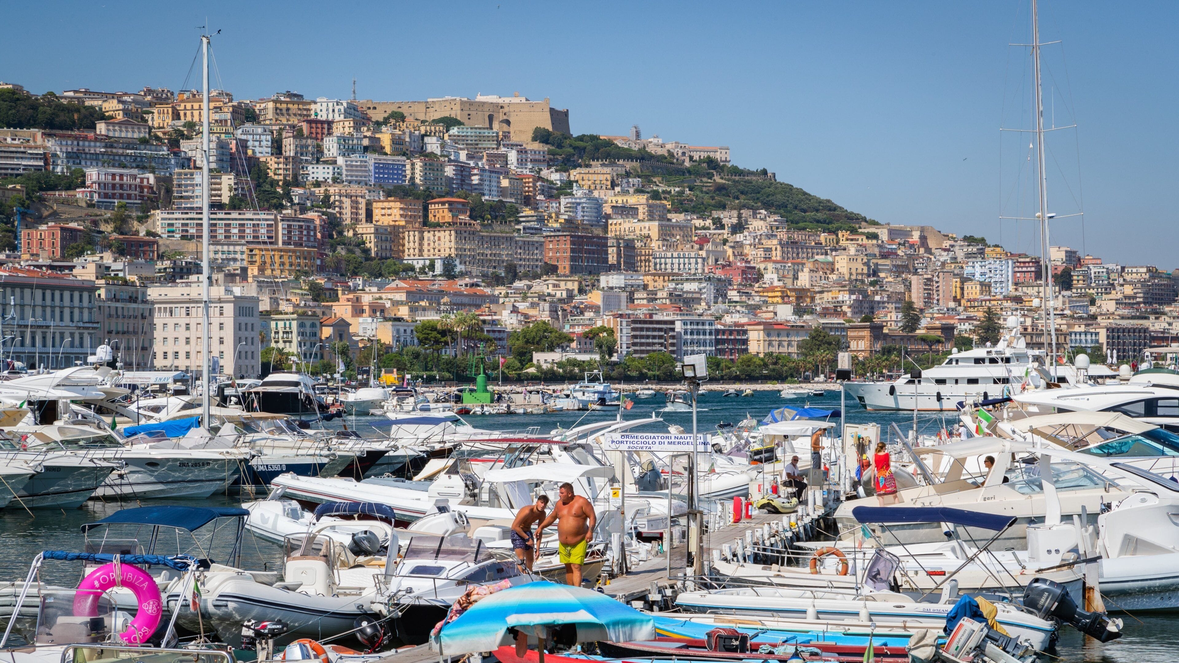 Posillipo featuring a bay or harbor and a coastal town