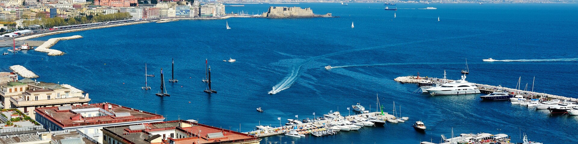 wonderful Naples panoramic view with Vesuvius and gulf from Posillipo