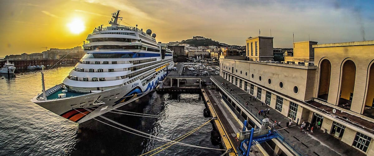 Naples cruise terminal looking towards the city.