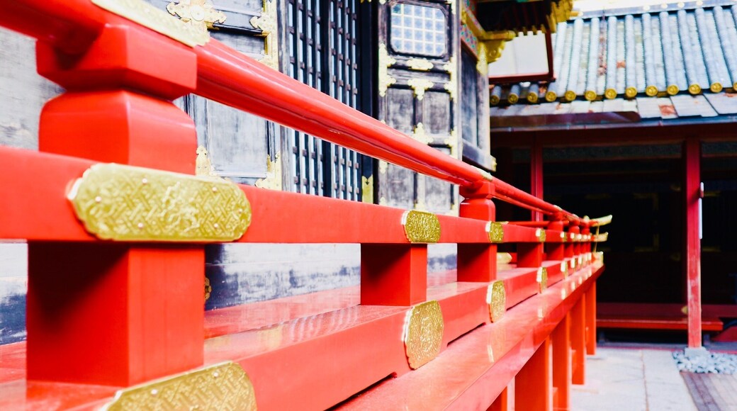 I found the beautiful little red balcony at Toshogu shrine in Nikko. #red