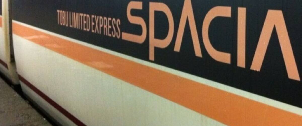 A SPACIA train with 'TOBU LIMITED EXPRESS' written on its side.