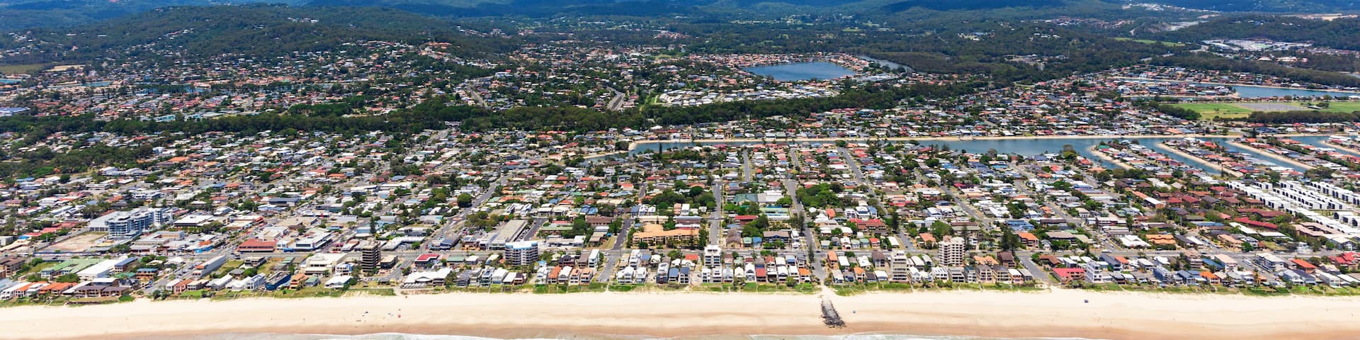 Sunny view of Palm Beach on the Gold Coast