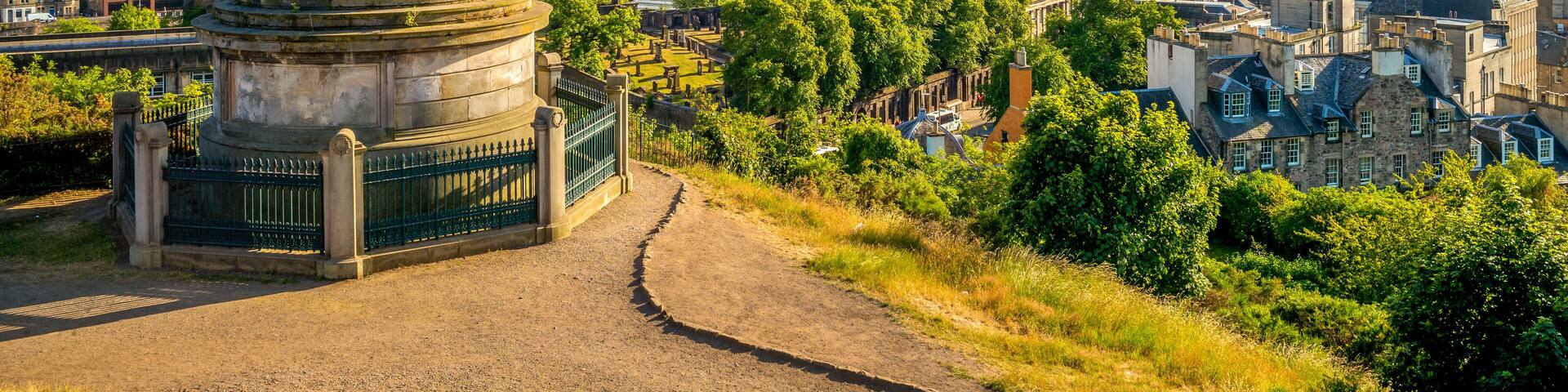 landscape of calton hill, edinburgh, uk