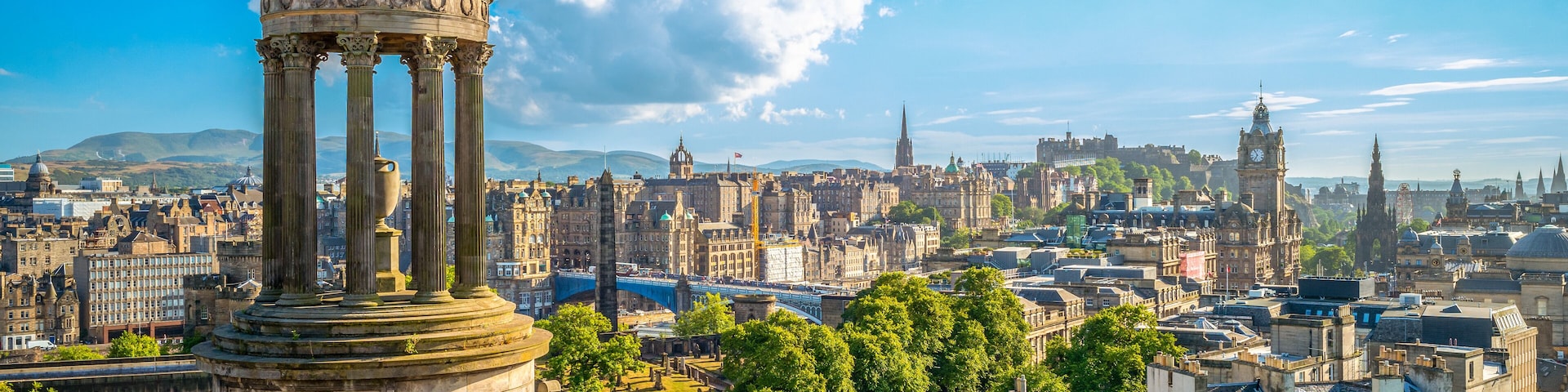 landscape of calton hill, edinburgh, uk